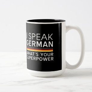 Jag talar tysk vad är din Superpower? Två-Tonad Mugg