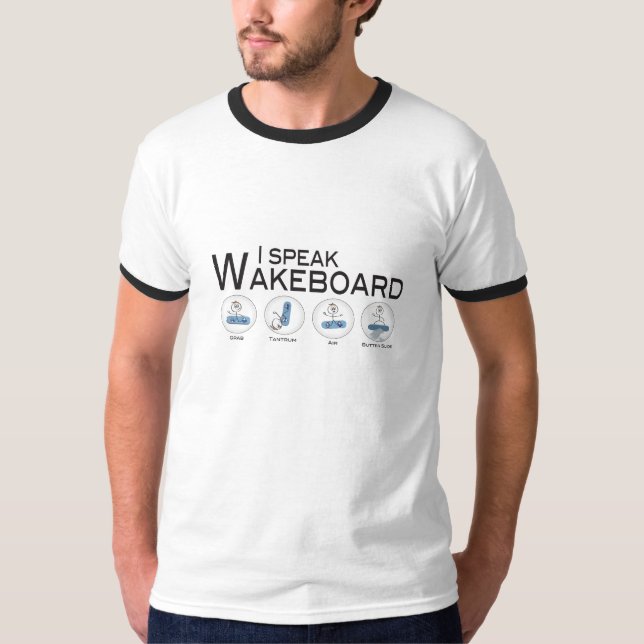 Jag talar Wakeboard, Wakeboarding Tee (Framsida)