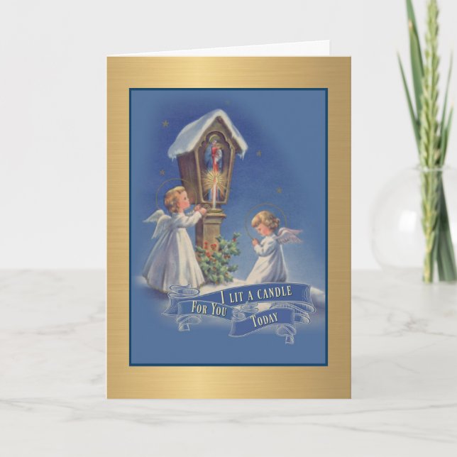 JAG TÄNDE ETT STEARINLJUS FÖR DIG I DAG JUNGFRULIG HELGKORT (Framsida)
