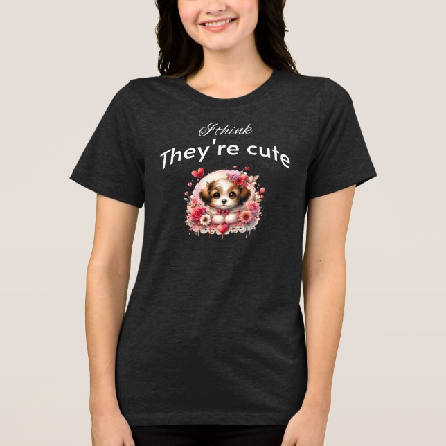 Jag tänka att de är söta - shih tzu leksak hund t shirt (Framsida)