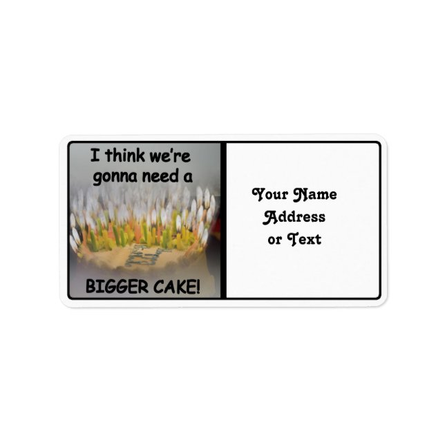 Jag tänka att vi behöver en större fågeldagskaka! adressetikett (Framsidan)