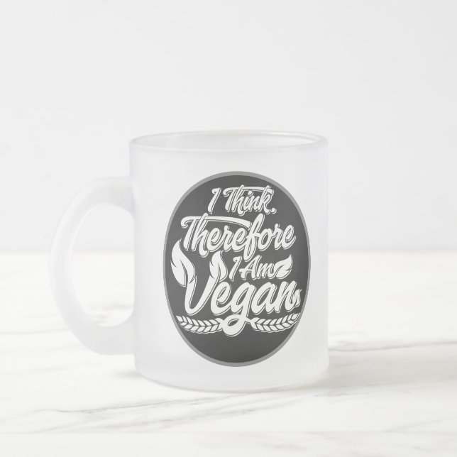 Jag Tänka, därför är jag Vegan Frostad Glasmugg (Vänster)