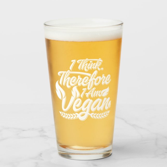 Jag Tänka, därför är jag Vegan Glaskopp (Framsida fylld)