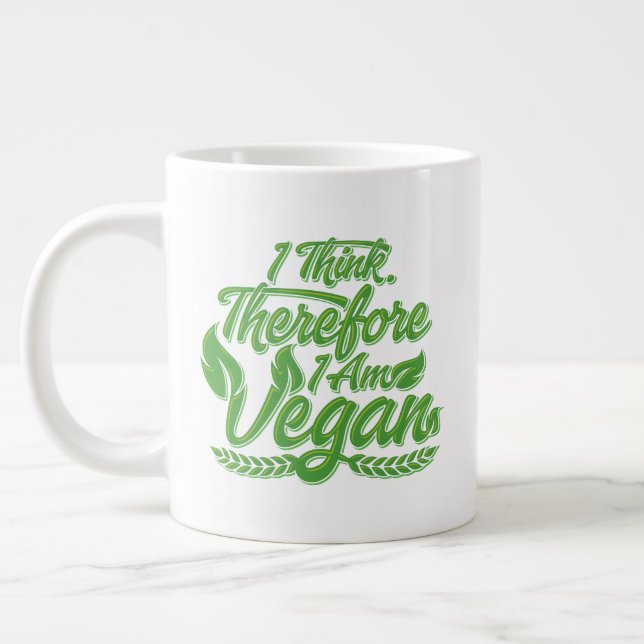 Jag Tänka, därför är jag Vegan Jumbo Mugg (Vänster)