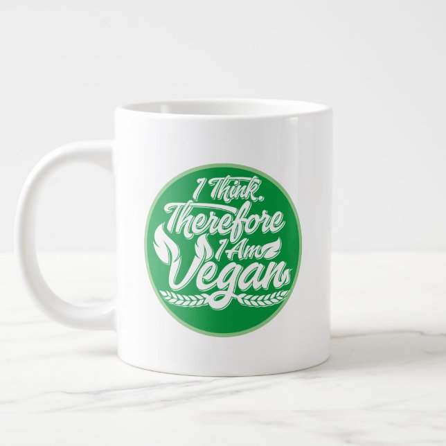 Jag Tänka, därför är jag Vegan Jumbo Mugg (Vänster)
