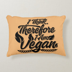 Jag Tänka, därför är jag Vegan Prydnadskudde