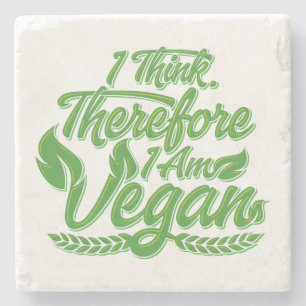 Jag Tänka, därför är jag Vegan Stenunderlägg