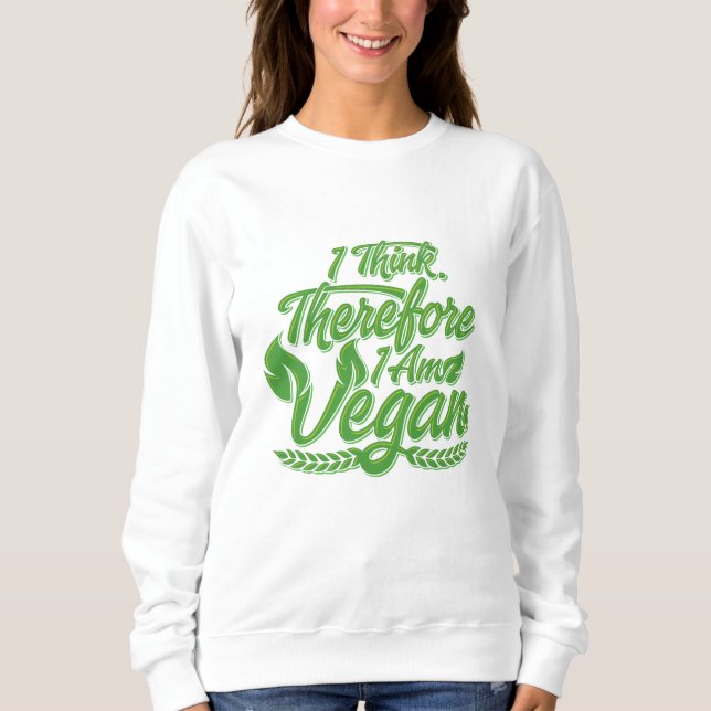 Jag Tänka, därför är jag Vegan T Shirt (Framsida)