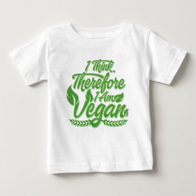 Jag Tänka, därför är jag Vegan T Shirt (Framsida)
