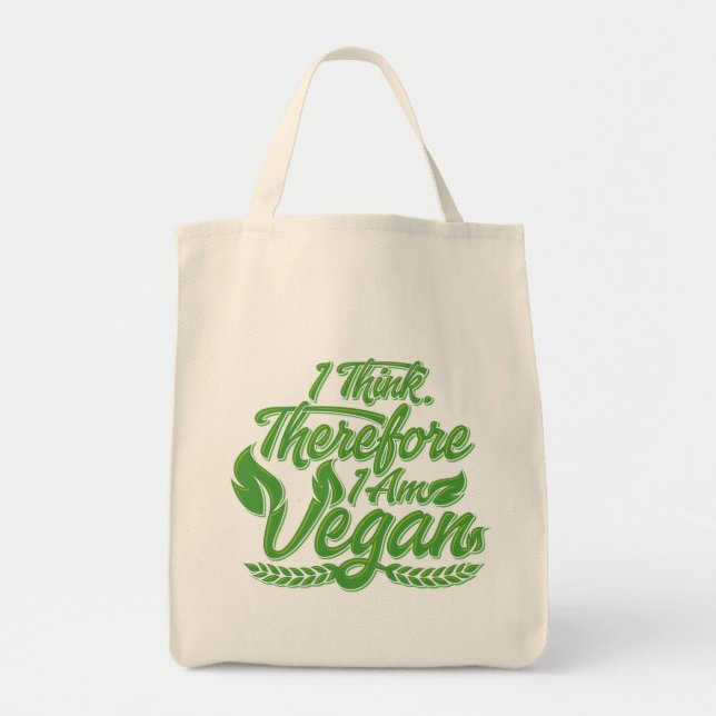 Jag Tänka, därför är jag Vegan Tygkasse (Framsidan)