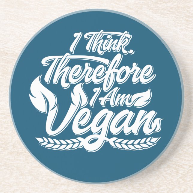 Jag Tänka, därför är jag Vegan Underlägg (Framsidan)