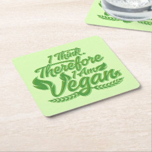 Jag Tänka, därför är jag Vegan Underlägg Papper Kvadrat