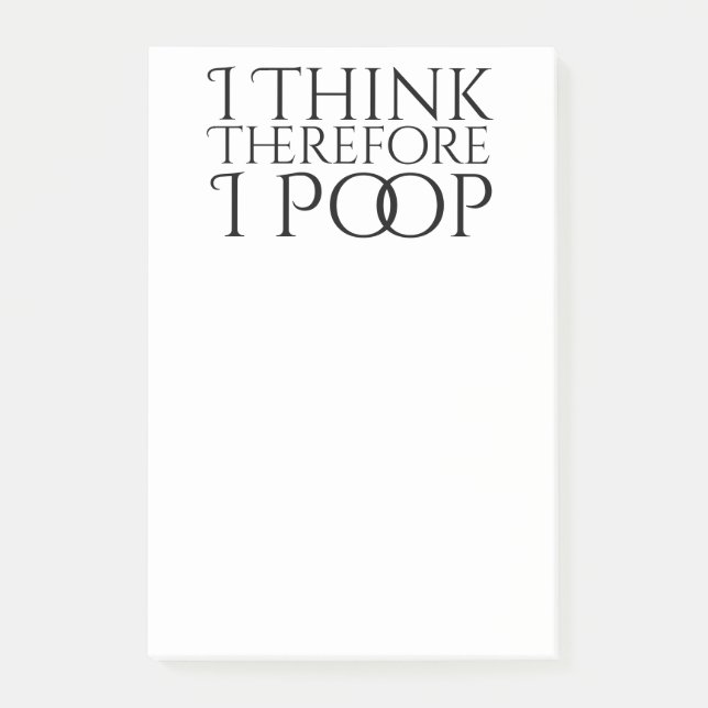 Jag Tänka därför I Poop Post-it Block (Framsida)