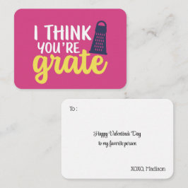 Jag Tänka Du är Grate Funny Pun Cute Valentines da Anteckningskort