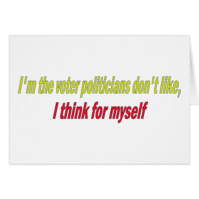 Jag tänka för mig själv hälsningskort (Framsidan Horizontal)