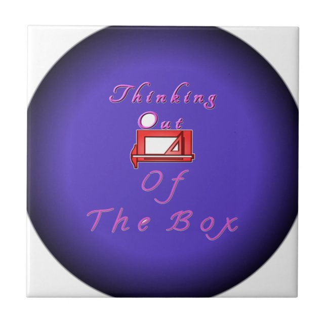 Jag tänka utanför lådan. kakelplatta (Framsidan)