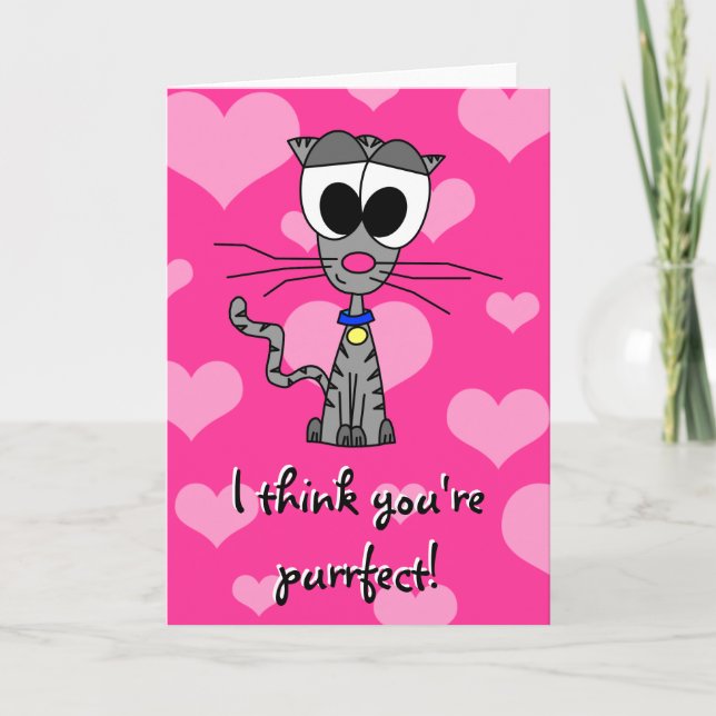 Jag tänker att du är Purrfect! Hälsningkort Kort (Framsida)