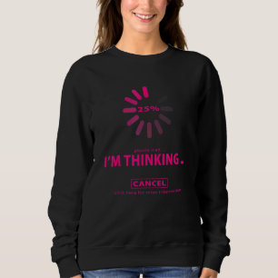 Jag Tänker Avbryt Laddningssymbol Tänker Rosa T Shirt