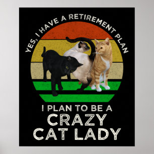 Jag tänker bli en galen katt Dam-fynlig Pension Poster