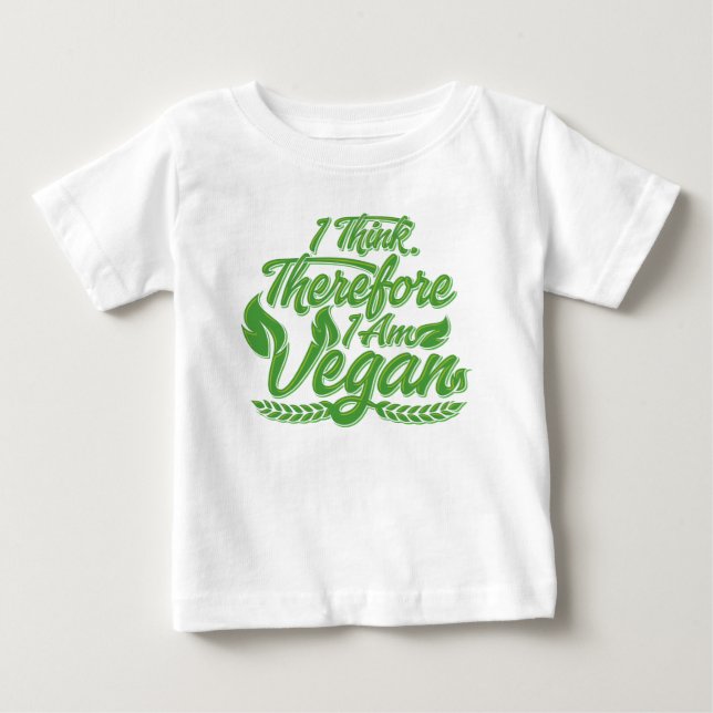 Jag Tänker, Därför Är Jag Vegan T Shirt (Framsida)