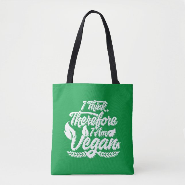 Jag Tänker, Därför Är Jag Vegan Tygkasse (Framsida)