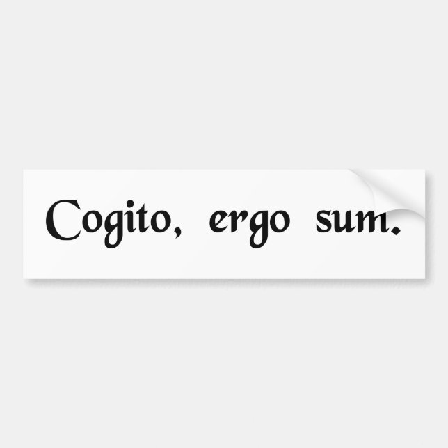 Jag tänker, därför mig Am. Bildekal (Framsidan)