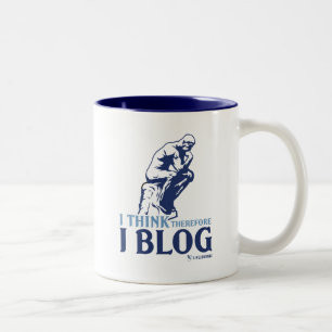 Jag tänker, därför mig bloggen Två-Tonad mugg