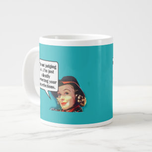 Jag tänker inte döma dig... Retro kvinna Jumbo Mugg
