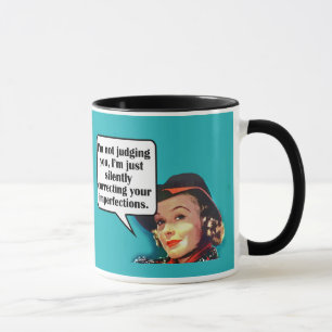 Jag tänker inte döma dig... Retro kvinna Mugg