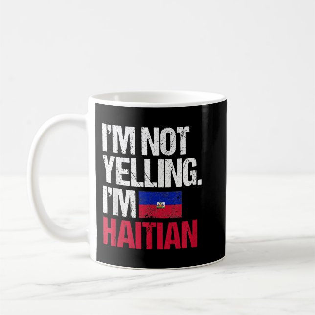 Jag tänker inte Julla Im Haitian Kaffemugg (Vänster)