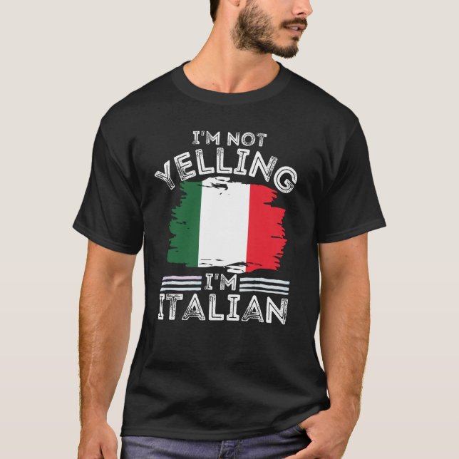 Jag tänker inte säga att jag är italienare.  t shirt (Framsida)