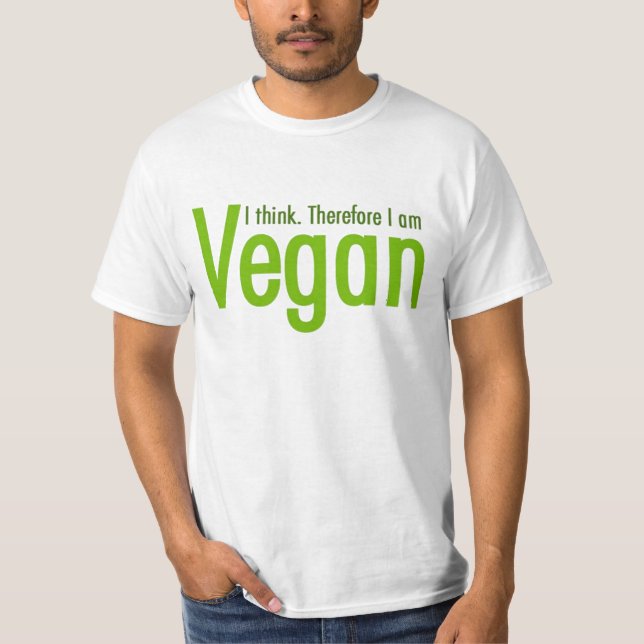Jag tänker.  Mig därför förmiddagVegan T-shirt (Framsida)