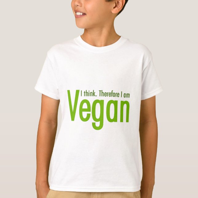 Jag tänker.  Mig därför förmiddagVegan Tee Shirt (Framsida)