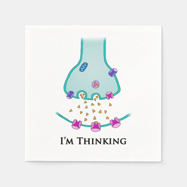 Jag Tänker Neuron Synaps Pappersservett (Framsidan)