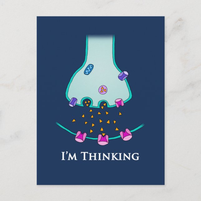 Jag Tänker Neuron Synapse Vykort (Framsida)