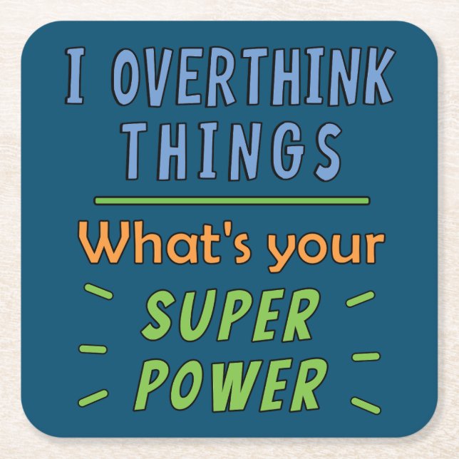 Jag tänker över Sak Underlägg Papper Kvadrat (Framsidan)