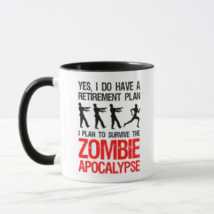 Jag tänker Överleva Zombie Apocalypse Mugg