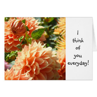 Jag tänker på dig varje dag! vykort Dahlias Hälsningskort