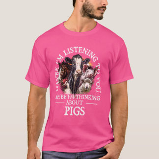Jag tänker på grisar grisälskare djurälskare svin t shirt