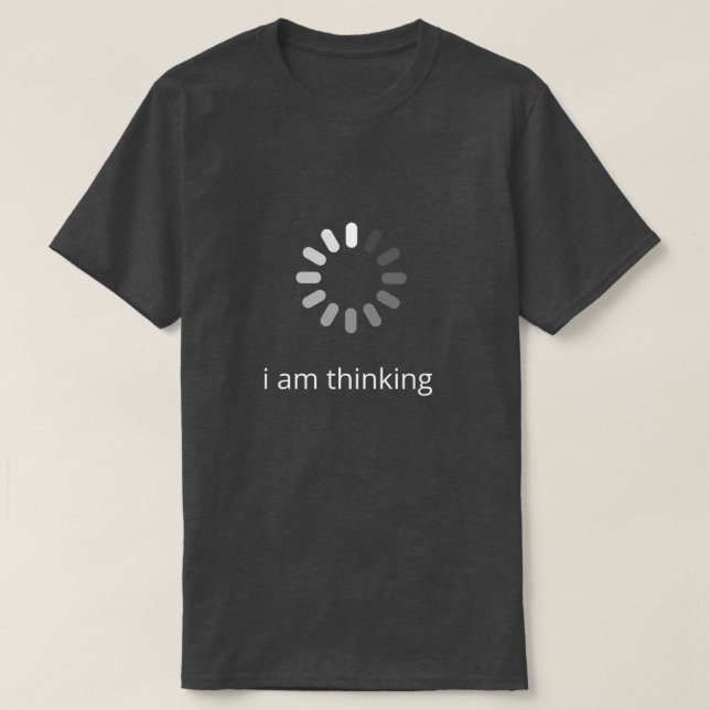 Jag tänker på lustig svart tshirt t shirt (Design framsida)