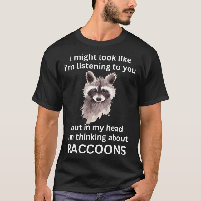 Jag tänker på Raccoons P T Shirt (Framsida)