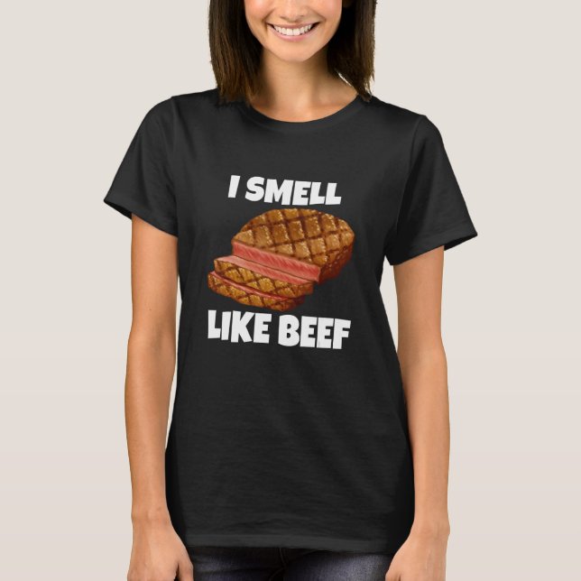 Jag tänker som nötkött från Kött Barbecue T Shirt (Framsida)