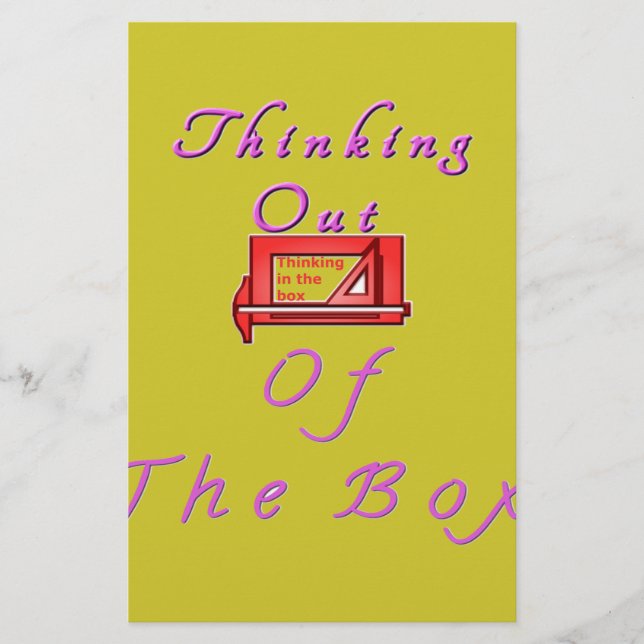 Jag tänker ut ur lådan. brevpapper (Framsida)