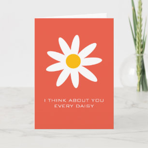 Jag Tänkor om dig varje Daisy Kärlek Valentine Kort