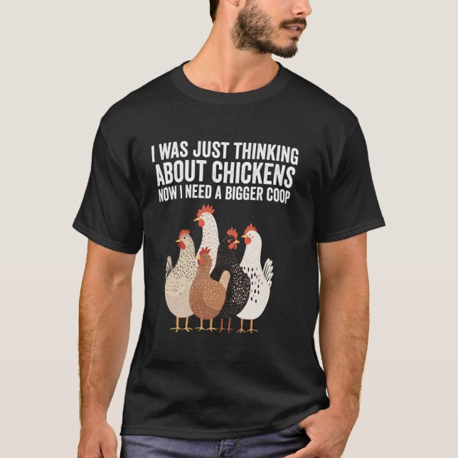 Jag Tänkte Just På Kycklingar Rolig Kyckling F T Shirt (Framsida)