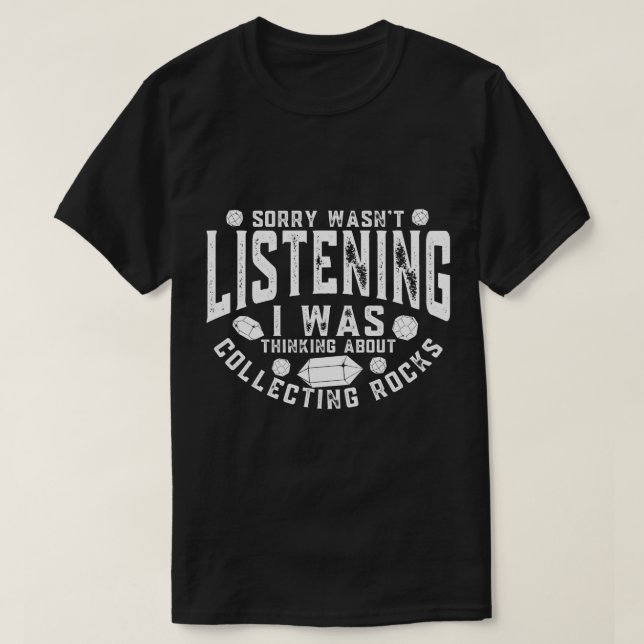 Jag tänkte på Sten Collcing Funny Geologi T Shirt (Design framsida)