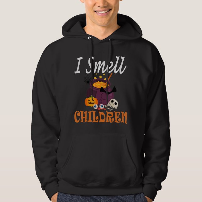 Jag tar barn för och Scary Halloween Hoodie (Framsida)