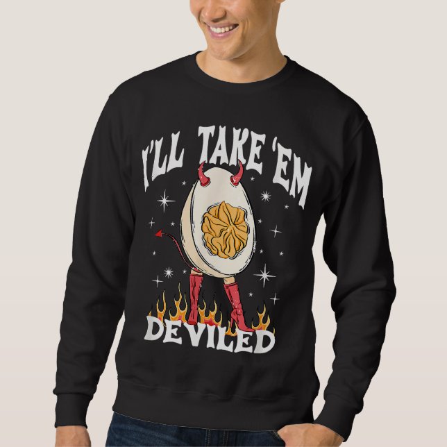 Jag tar dem Deviled Deviled Egg Costume Thanksg Lång Ärmad Tröja (Framsida)