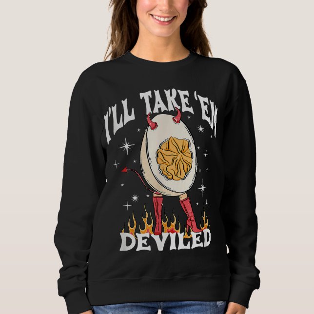 Jag tar dem Deviled Deviled Egg Costume Thanksg T Shirt (Framsida)