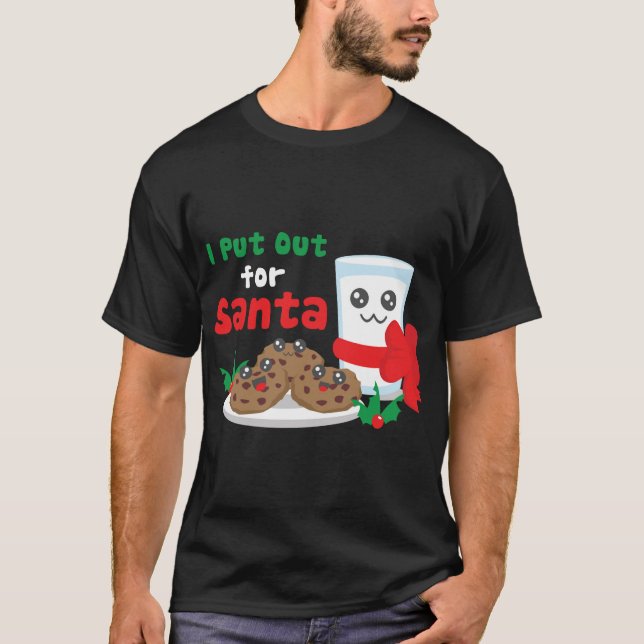 Jag tar emot Jultomten Cookie Mjölk Ugly Christm T Shirt (Framsida)